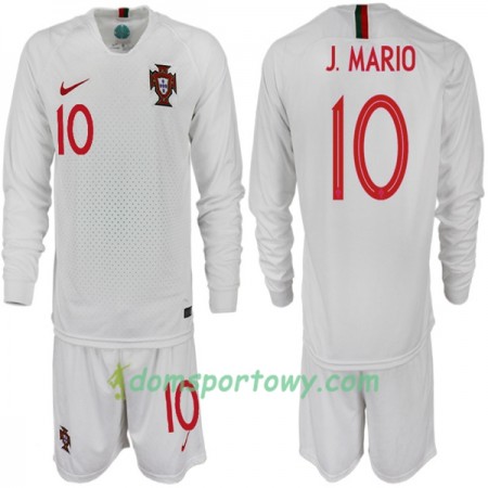 Koszulka Portugalia J. MARIO 10 Dziecięcy Wyjazdowe Koszulki Piłkarskie Mistrzostwa Świata 2018 Długi Rękaw